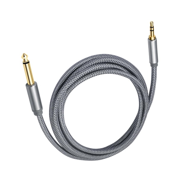 Cable de audio AUX para guitarra eléctrica, compatible con interfaces de audio y ecualizadores. 1 metro
