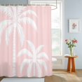 thumbnail image 4 of Pink Palm Tree Shower Curtains for Bathroom, Coastal Tropical Summer Coconut Plants Waterproof Fabric Shower Curtain, Decorative Bathroom Curtain for Bathtub, 36"x72", No Hooks Included, 4 of 9