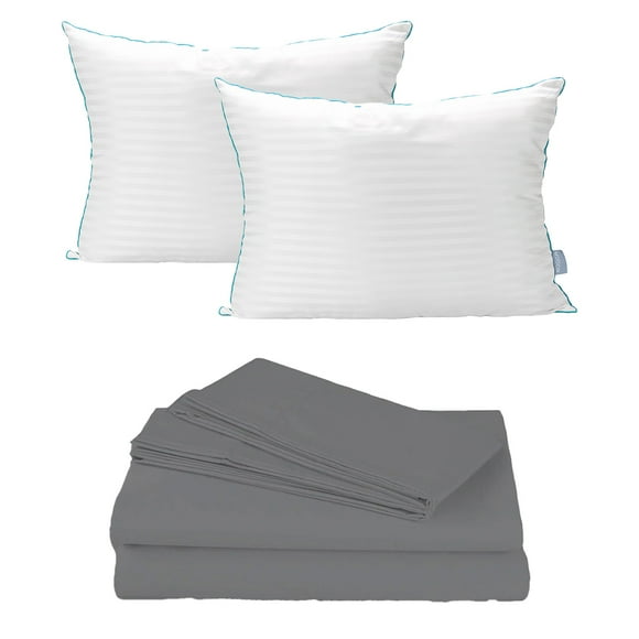 Sábanas Individual Basic Grey + Almohada Royal Twin