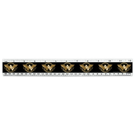Wonder Woman Movie Golden Lasso Logo 12 Inch Standard and Metric Plastic Ruler