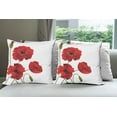 thumbnail image 6 of Ambesonne Floral Throw Pillow Cover 4 Pack, Flowers Petals and Buds, 18", Red Green, 6 of 7