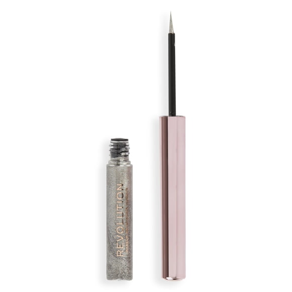 Delineador Líquido Revolution Beauty London Super Flick Plata