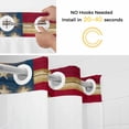 thumbnail image 5 of American Flag Vintage No Hook Shower Curtain Waterproof, Bathroom Curtains with Snap in Liners and See Through Top Window, Brown Red Stripes US Flag Hotel Style Bathtub Curtains Shower 72"Wx96"L, 5 of 8