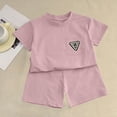 thumbnail image 4 of Amidoa Girls Summer Outfit Sets 2 Piece T-Shirt Short Sleeve and Shorts Set Kids Clothing Sets Pink Size 8, 4 of 8