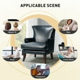 thumbnail image 5 of 14 Karat Home Faux Leather Accent Chairs Set of 2 Tight Back Solid Wood Legs Living Room Adult Navy, 5 of 8