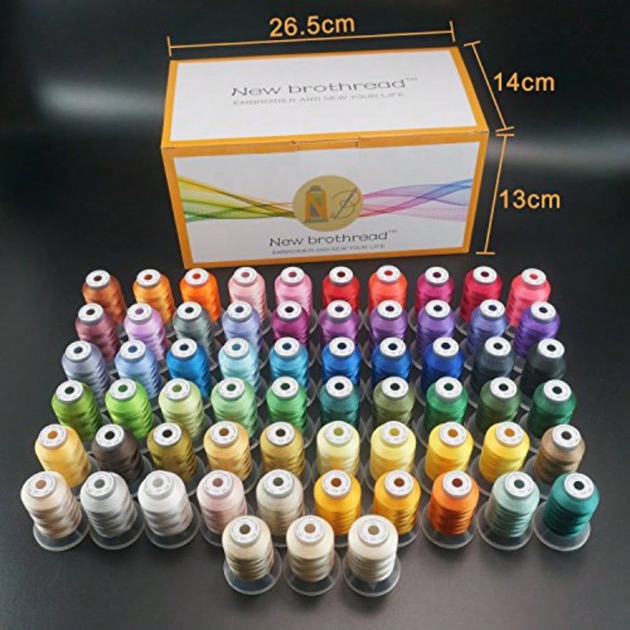 63 Colors Compatible with Brother Polyester Embroidery hine Thread Kit 500M 550Y Each Spool Compatible with Brother lock Janome Singer Pfaff Bernina Embroidery Sewing hine