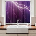 thumbnail image 2 of Ambesonne Purple Storm Kitchen Curtains, Sky Lightnings Print, 55"x36", Violet Dark Indigo and Quartz, 2 of 3