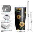 thumbnail image 6 of Sunflowers 20oz Tumbler Stainless Steel Double Wall Vacuum Insulated Coffee Mug Travel Cups for Wife Mom Daughter Sister Friend Coworker, Metal Straws and Brush, 6 of 7