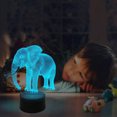 thumbnail image 3 of Elefante Luz De Noche Para Niños Ilusión Óptica 3D Elefante Luz 7 Cambio De Color Lámpara De Noche Con Interruptor Táctil Lámpara De Noche Regalos De Cumpleaños sonducket HA025323-03, 3 of 7