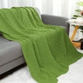 thumbnail image 1 of Manta PiccoCasa de 100% algodón con diseño de trenzado cruzado para sofá, cama y ropa de cama en el hogar, verde 60"x 78", 1 of 7