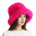thumbnail image 4 of Luowei Christmas Soft Pullover Hat, Pink Winter Thermal Christmas Caps, Fuzzy Bucket Hat Fashion Warm Winter Hat Fluffy Furry Plush Faux Hats Fishing Hat Bucket Hats for Women 2024, One Size, 4 of 8