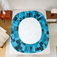 thumbnail image 5 of Feelyou Pixelated Blocks Miners Bed Sheets, Blue Abstract Kids King Sheets, 4-Piece, 5 of 7