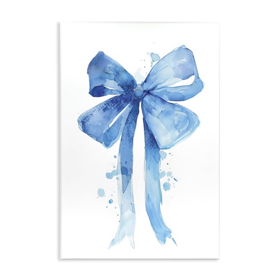 Stupell Industries Blue Watercolor Bow Illustration Wall Plaque Art, design by LSR Design Studio