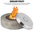 thumbnail image 4 of Couvercle Rond pour Foyer en Acier Inoxydable avec Poignée, Housse Robuste et Résistante aux Intempéries pour Feu de Camp, Argent, Ajustement Universel pour Foyers de 20x20 à 38x38 Pouces, pour Patio et Camping, 4 of 8