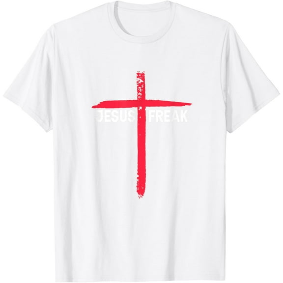 Jesus Freak Christian Religious Faith Cross T-ShirtMen's and women's pure cotton short-sleeved shirts