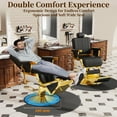 thumbnail image 4 of Baasha Gold Reclining Salon Chair with Adjustable Backrest & Lumbar Support, Heavy Duty Hair Barber Chair with Durable Steel Frame, Elegant Design Stylist Chair, Weight Capacity up to 440 lbs, 4 of 9
