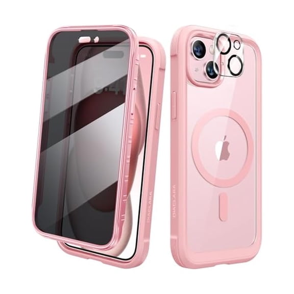 Eryueer Magnetic Designed for iPhone 15 Plus Case, Full Body Rugged Case with Built-in Privacy Touch Sensitive Anti-Scratch Screen Protector, with Camera Lens Protector