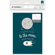 American Crafts Valentine Cards W/Envelopes 5"X7" 8/Pkg-Moon & Back