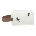 thumbnail image 1 of 1 Pc Bolsa de Maquillaje Bordada para Mujeres Duradera para Vacaciones, Camping, Gimnasio Beige Marrón de Algodón, 1 of 3