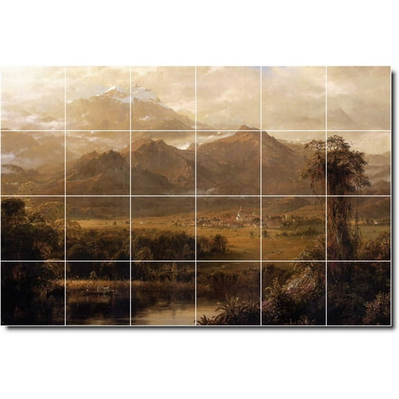 Ceramic Tile Mural-Frederic Church Landscapes Painting 219. 36" w x 24" h using (24) 6 x 6 ceramic tiles