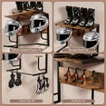 thumbnail image 2 of Motorcycle Helmet Holder Wall Mounted, Helmet Rack Wall Mount with Helmet Rack, 4 Glove Chips and 4 hooks, Rustic Helmets Holder and Motorcycle Helmets Racks for Most of Helmet and Clothes, 2 of 9
