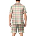 thumbnail image 4 of Leidass Short Sleeve Button Down Sleepwear Set for Men Pajama Set Lounge Set with Shorts Contrast Trim Relaxed Fit Orange 4XL, 4 of 4