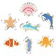 thumbnail image 1 of Juego de 7 cortadores de galletas DIY de acero inoxidable Sea Life, 1 of 4