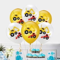 NICEXMAS 20Pcs Construction Vehicle Printing Balloons Set Latex Balloons Assorted Colors for Party Favors