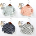 thumbnail image 4 of Aosijia Baby Boy Girl Striped Half Turtleneck Casual Long Sleeve Bottoming Shirt Top for Children Kids, 4 of 6
