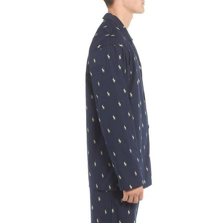 Polo Ralph Lauren NAVY WHITE All Over Polo Player Pajama Shirt US