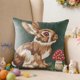thumbnail image 5 of CaiYueKe Easter Rabbit Floral Pillow Cover - Sofa Cushion Case Home Decor Throw Pillow for Living Room Couch Bedroom Outdoor Indoor Decorative Accent Spring Holiday Farmhouse Decor, 5 of 8