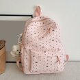 thumbnail image 4 of Polka Dot Bow School Backpack Set, Water Resistant Backpack with Pendant, Heavy Duty Bookbag for Travel Work, White, 4 of 10