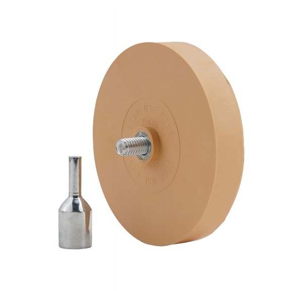 Tekuisi 88mm Rubber Eraser Caramel Wheel FREE DRILL Attachment Low Heat Stripe Removal Pneumatic Rubber Paint Cleaner Polish 3.5 Inch