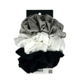 thumbnail image 2 of Amelia Beauty Products, Black, White and Grey Mix Imitation Silk Scrunchies, 4.5in Diameter, Gentle on Hair, Strong Hold, No Snag, No Dents or Creases. 6 Pack, 2 of 2