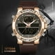 thumbnail image 4 of Temporizador NAVIFORCE Reloj de pulsera electrónico de cuarzo con banda de cuero Profesional 3ATM Resistente al agua GMT Time Multifuncional Luminoso Movimiento doble Cronógrafo Reloj para hombre NF91 NAVIFORCE Temporizador, 4 of 7