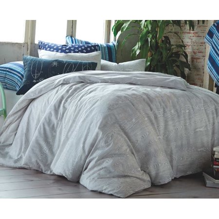 Hang Ten Woodgrain Reversible Twin Comforter Set In Grey