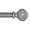Gunmetal, variant on 1-Inch Diameter Single Curtain Rod, Castani Finial, Adjustable 48-84 Inch, Black