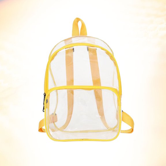 KAKOWELY Transparent Candy Backpack Yellow PVC Stylish for Students and Travel