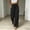Black, variant on Linen Cotton Casual Pants For Women Elastic Waist With Pockets Pleated Look Solid Travel Ready Summer Resort Wear Easy Care Garden Party Smooth Waist Green M