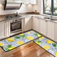 thumbnail image 3 of Kitchen Rugs Sets Of 2,Yellow Lemon Fruit Tiles Blue Pattern Anti Fatigue Kitchen Mat Rugs Non Slip Washable,Decorative Kitchen Floor Mats for Kitchen,Sink,Laundry,17"x47"+17"x47", 3 of 5