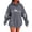 Dark Gray, variant on Women's Heartbeat Horse Printed Pullover Hoodie - Fall Long Sleeve Sports Top