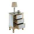 thumbnail image 3 of Gold Coast Vineyard 3 Drawer Mirrored End Table In White Wood and Mirrored Glass, 3 of 8