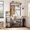 Grey, variant on GloryStar Coat Rack with Shoe Storage Bench, Industrial Metal Frame Hall Tree with Hooks, Hanging Bar & Storage Shelf, Freestanding Entryway Organizer