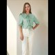 thumbnail image 4 of Tops con Lazo Delantero para Mujer, Top Babydoll con Peplum y Estampado de Leopardo Y2K, 3/4, Mangas Abullonadas, Bonitos Tops para Salir Verde L, 4 of 8
