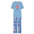 thumbnail image 5 of jovatis Complets pour Femmes Chic Complet d'Été pour Femmes Mode Court Imprimé Couleur Pantalon Décontracté, 5 of 5