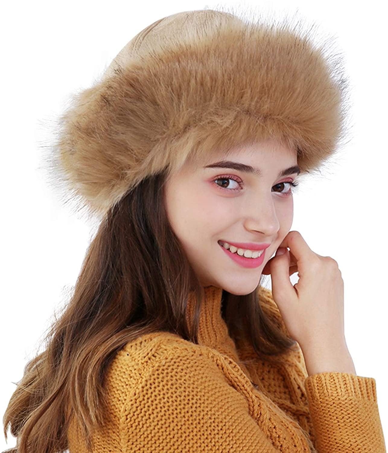 Brown Fox Full Fur Hat with Snap for Women Accessories Hats & Caps Winter Hats 