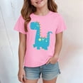 thumbnail image 2 of kpoplk Girls/Kids/Toddlers Crew Neck Cotton T-Shirts Short Sleeve Summer Basic Top(Pink,7-8 Y), 2 of 4