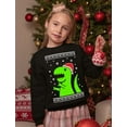 thumbnail image 4 of Tstars Boys Unisex Ugly Christmas Sweater Big Green Trex Santa Kids Christmas Gift Funny Humor Holiday Shirts Xmas Party Christmas Gifts for Boy Kids Sweatshirt Ugly Xmas Sweater, 4 of 6