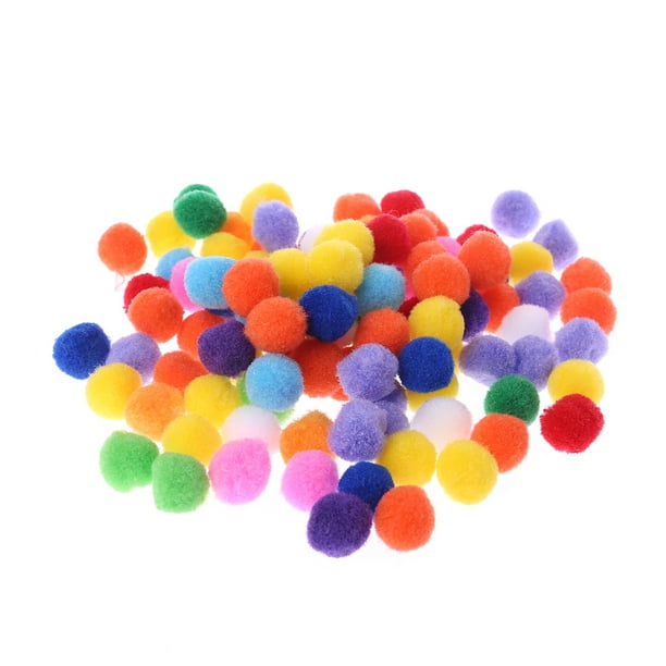 SUNRI 100Pcs Soft Round Fluffy Craft PomPoms Ball Mixed Color Pom Poms ...