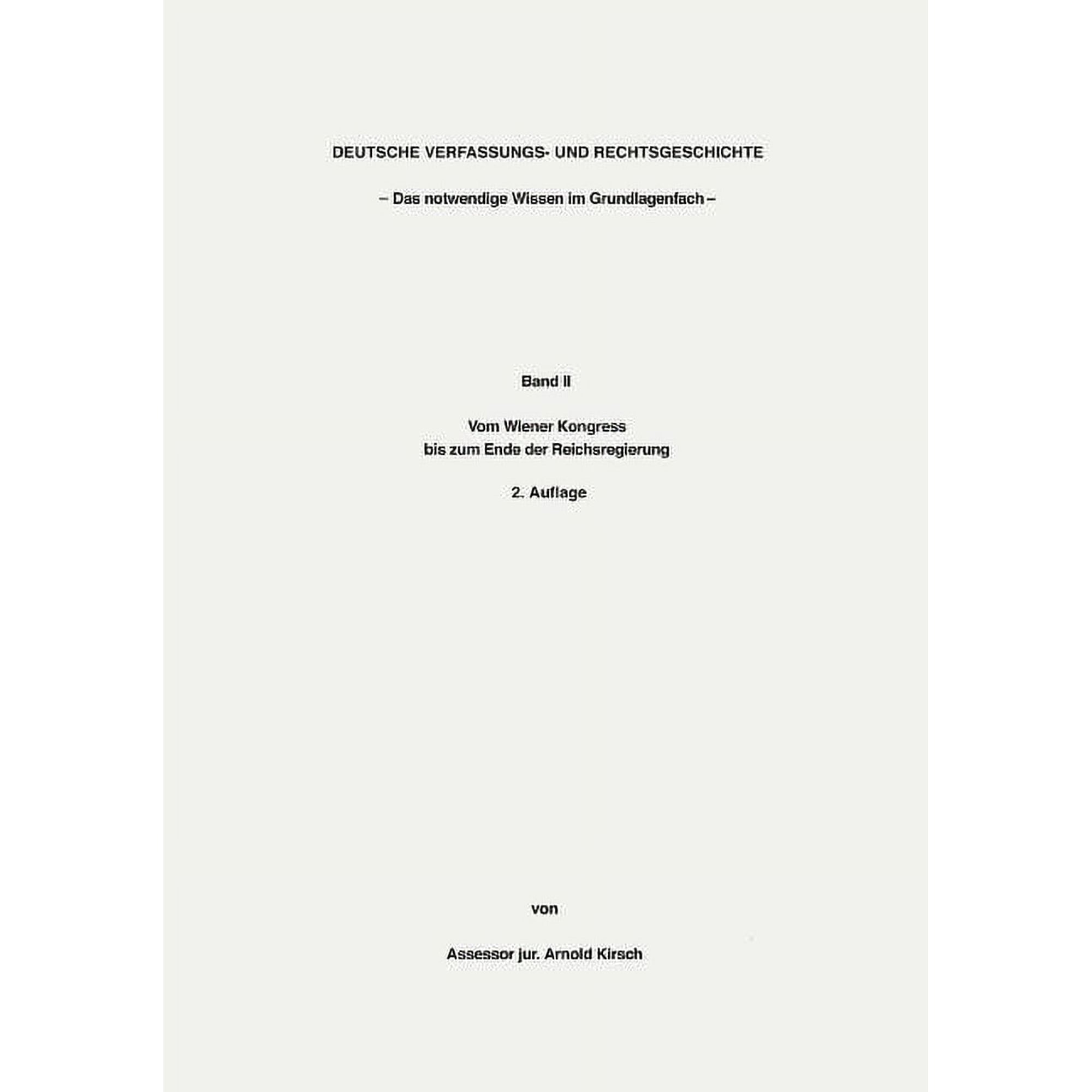 Deutsche Verfassungs- und Rechtsgeschichte Band II (Paperback)
